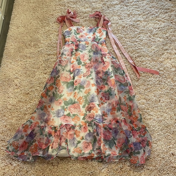 NWOT - Sister Jane bow strap midi dress in printed floral mesh - Picture 5 of 10